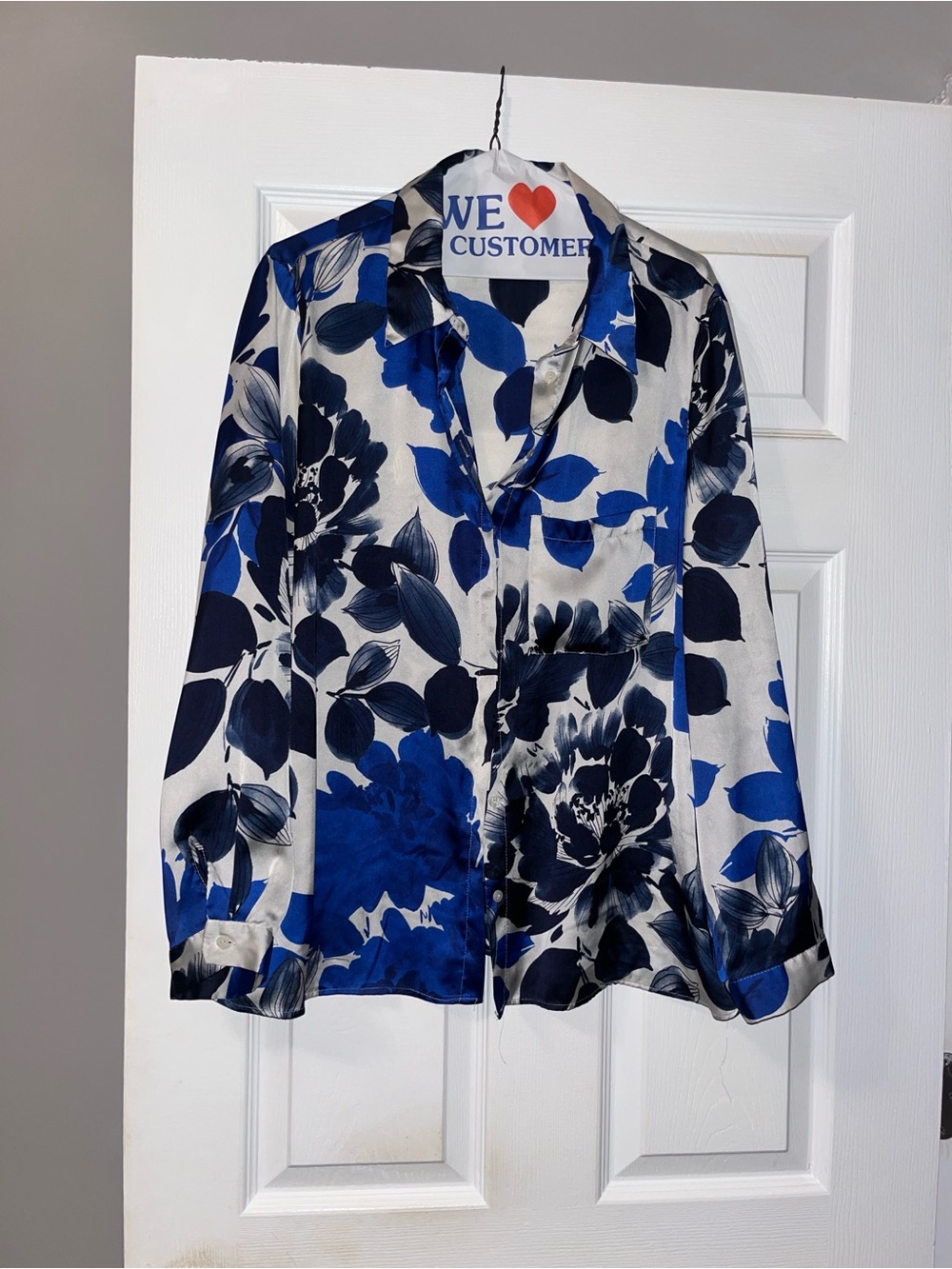 Zara satin floral blouse